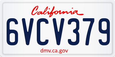 CA license plate 6VCV379