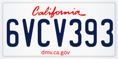 CA license plate 6VCV393