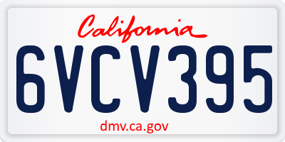 CA license plate 6VCV395
