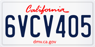 CA license plate 6VCV405