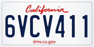 CA license plate 6VCV411