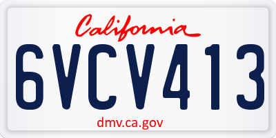 CA license plate 6VCV413