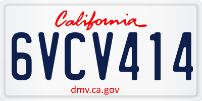 CA license plate 6VCV414
