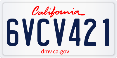 CA license plate 6VCV421