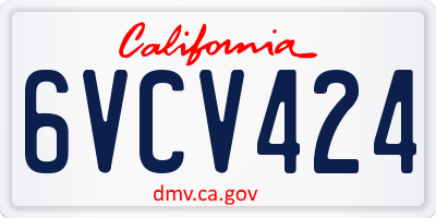 CA license plate 6VCV424