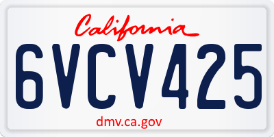 CA license plate 6VCV425