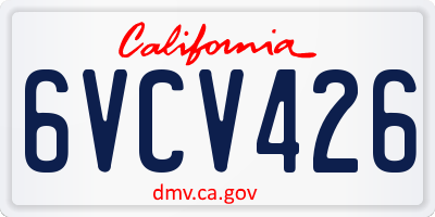 CA license plate 6VCV426