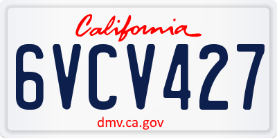 CA license plate 6VCV427