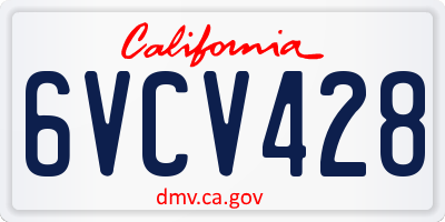 CA license plate 6VCV428