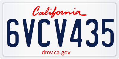 CA license plate 6VCV435
