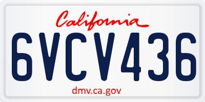 CA license plate 6VCV436