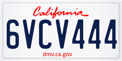 CA license plate 6VCV444