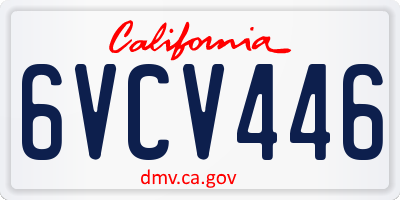 CA license plate 6VCV446
