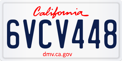 CA license plate 6VCV448