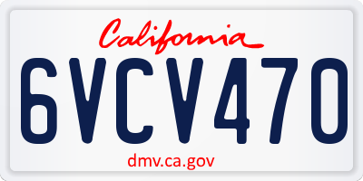 CA license plate 6VCV470