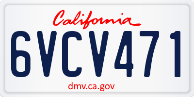 CA license plate 6VCV471