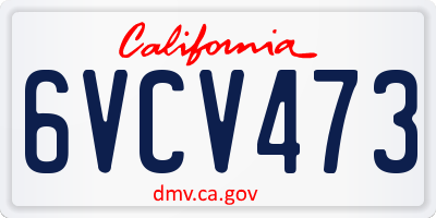 CA license plate 6VCV473
