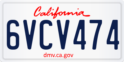 CA license plate 6VCV474