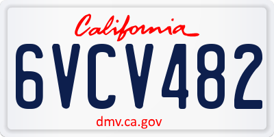 CA license plate 6VCV482