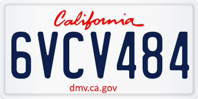 CA license plate 6VCV484