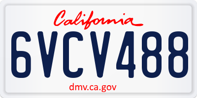CA license plate 6VCV488