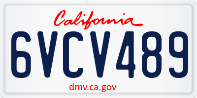 CA license plate 6VCV489