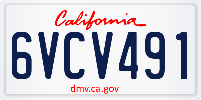 CA license plate 6VCV491