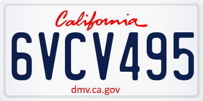 CA license plate 6VCV495