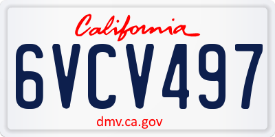 CA license plate 6VCV497