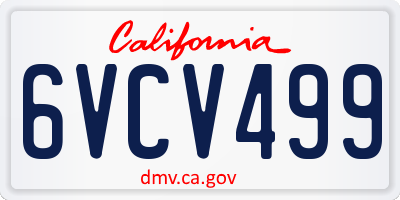 CA license plate 6VCV499