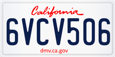 CA license plate 6VCV506