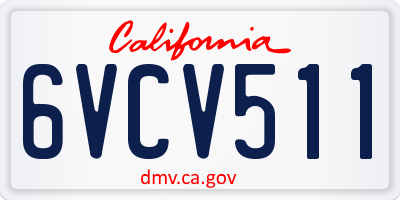 CA license plate 6VCV511