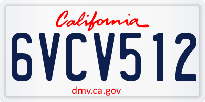 CA license plate 6VCV512