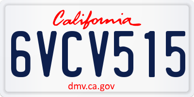 CA license plate 6VCV515