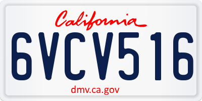 CA license plate 6VCV516