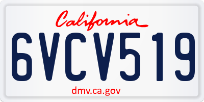 CA license plate 6VCV519