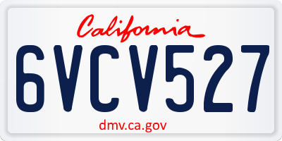 CA license plate 6VCV527