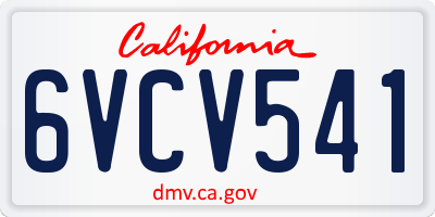 CA license plate 6VCV541