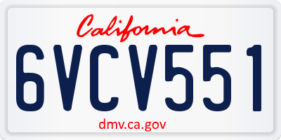 CA license plate 6VCV551