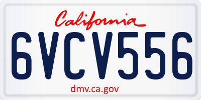 CA license plate 6VCV556