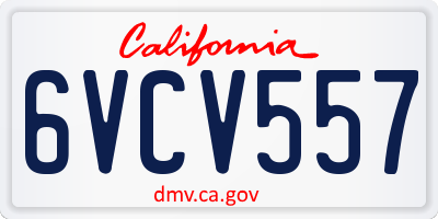 CA license plate 6VCV557