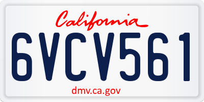 CA license plate 6VCV561