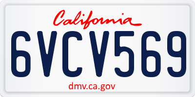 CA license plate 6VCV569