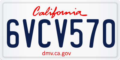 CA license plate 6VCV570
