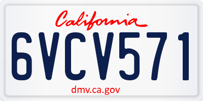 CA license plate 6VCV571