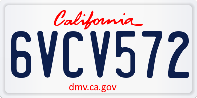 CA license plate 6VCV572
