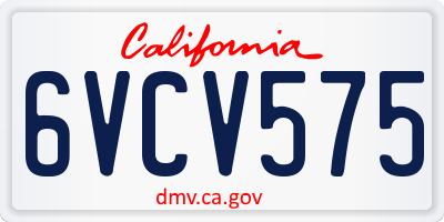 CA license plate 6VCV575