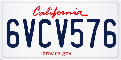 CA license plate 6VCV576