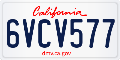 CA license plate 6VCV577