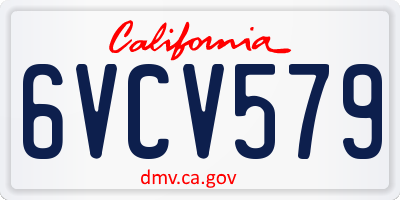 CA license plate 6VCV579